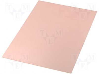Платка фолиран гетинакс LAM210X297E1.5 Платка:едностранна; 1,5mm; L:297mm; В:210mm; мед